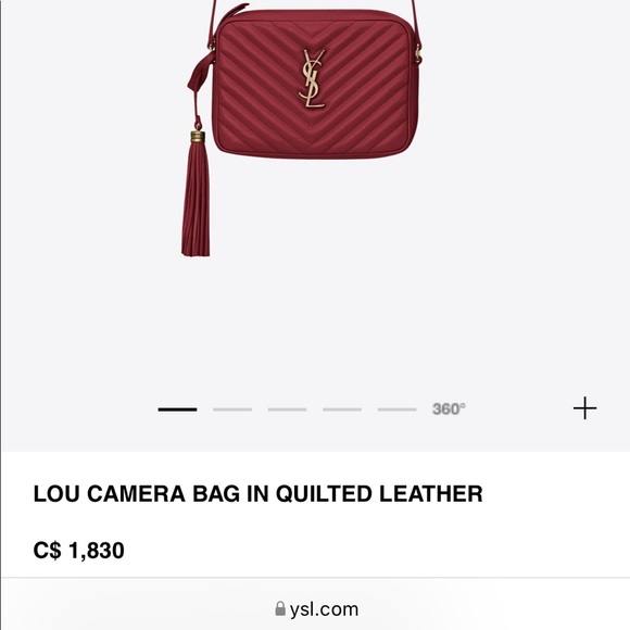 YSL Red Lou Camera Bag in Quilted Leather - Picture 3 of 8